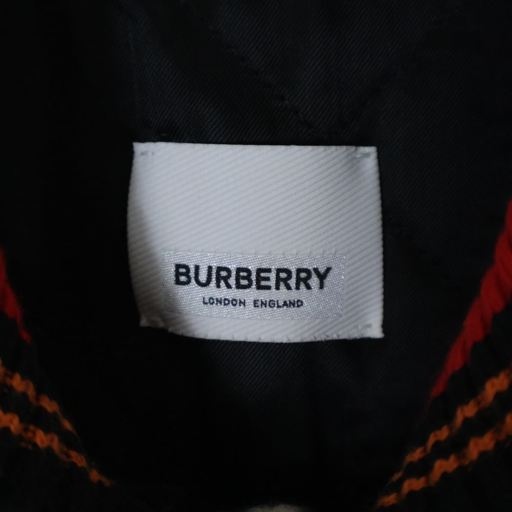 BURBERRY(バーバリー) 20年リゾートコレクション ワッペンロゴウールスタジャン ナイロンスリーブブルゾン ゼブラ×ダルメシアン柄 ブラック×ホワイト×レッド 8025114