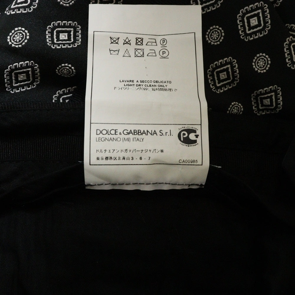 DOLCE & GABBANA(ドルチェアンドガッバーナ) スーツ セットアップ ブラック×ホワイト ポリエステル 総柄 サイズ46