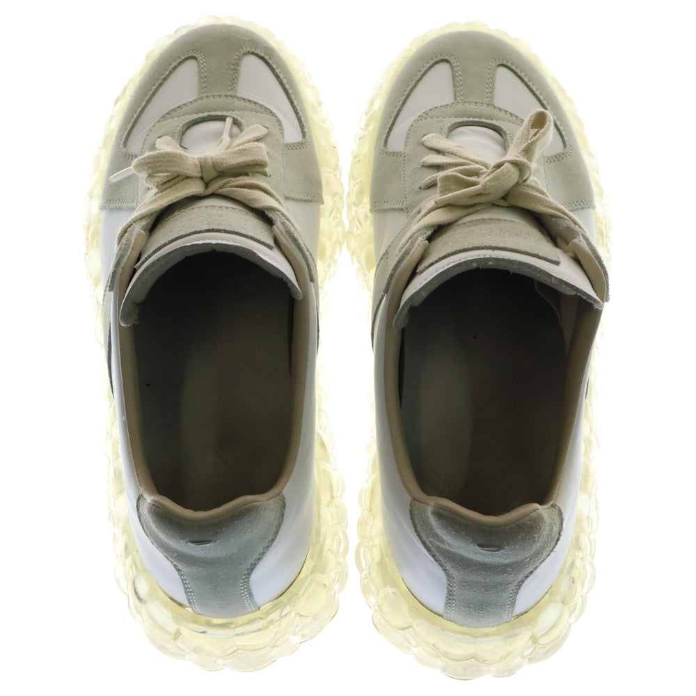 Maison Margiela 22(メゾンマルジェラ) Caviar GERMAN TRAINER キャビア クリアソール ジャーマントレーナー レザー ローカットシューズ スニーカー ホワイト/グレー