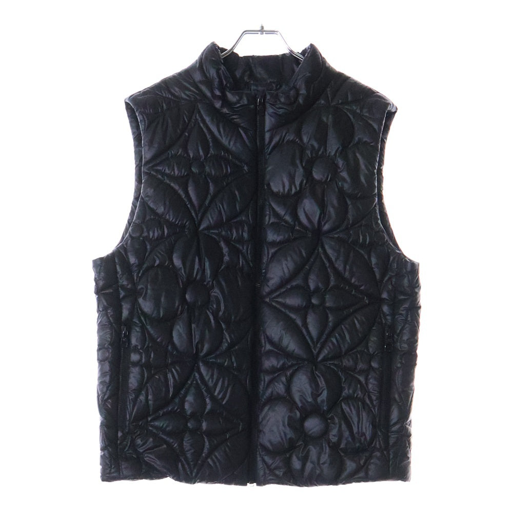 LOUIS VUITTON(ルイヴィトン) 22SS LVSE PADDED MNG FLOWER GILET パデッド モノグラム ジャイアント フラワー キルティング ジップアップ ダウンベスト ジレ ブラック RM221Q DH1 HLG47W