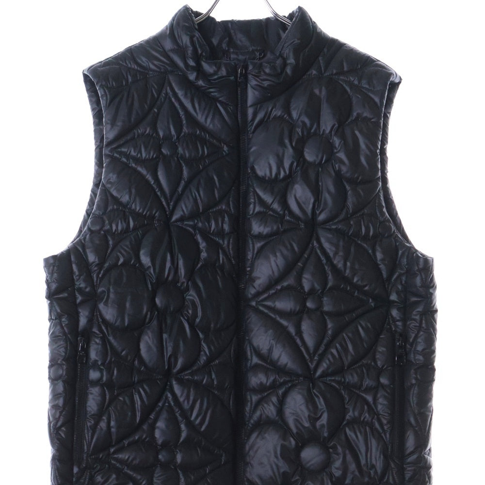 LOUIS VUITTON(ルイヴィトン) 22SS LVSE PADDED MNG FLOWER GILET パデッド モノグラム ジャイアント フラワー キルティング ジップアップ ダウンベスト ジレ ブラック RM221Q DH1 HLG47W