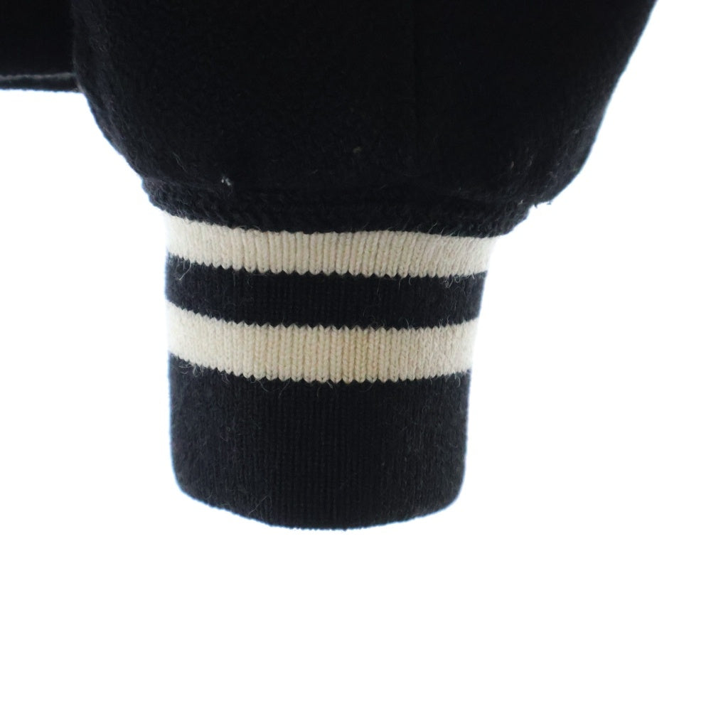 SAINT LAURENT PARIS(サンローランパリ) TEDDY JACKET テディジャケット レザートリムウールスタジアムジャンパー ブラック 354718 Y180W