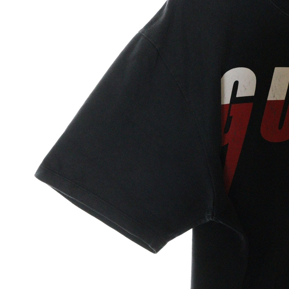 GUCCI(グッチ) ブレード ロゴプリント クルーネック 半袖Tシャツ カットソー ブラック 565806