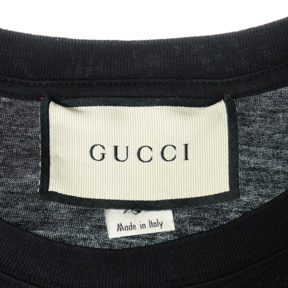 GUCCI(グッチ) GG フロントロゴプリント クルーネック 半袖Tシャツ カットソー ブラック 548334