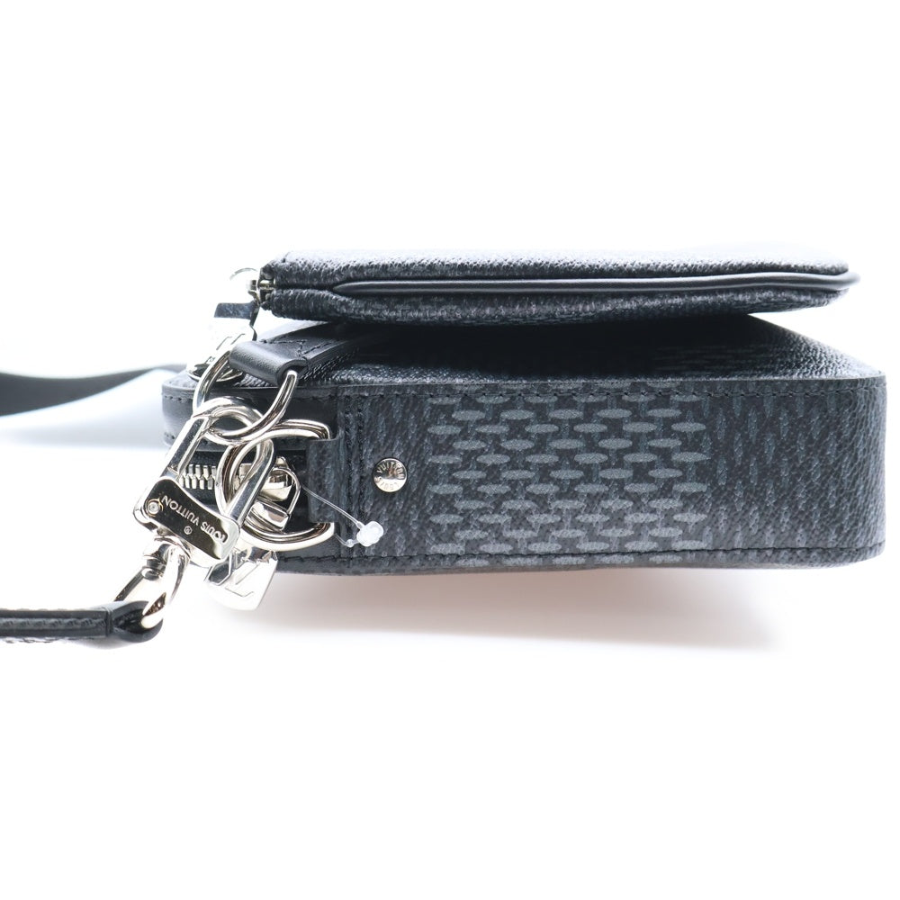 LOUIS VUITTON(ルイヴィトン) ダミエ グラフィット 3D トリオメッセンジャー ショルダーバッグ ポーチ クラッチバッグ ブラック PVCレザー N50017