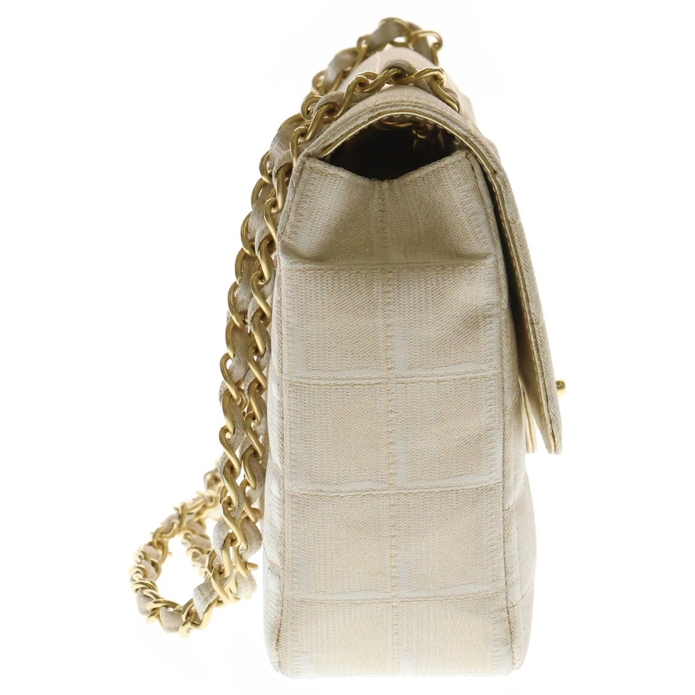 CHANEL(シャネル) ニュートラベルライン Sフラップ Wチェーンキャンパスハンドバッグ ベージュ レディース
