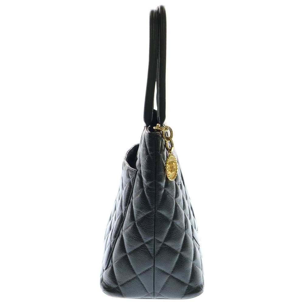 CHANEL(シャネル) 復刻トート ブラック キャビアスキン ゴールド金具 ハンドバッグ トートバッグ