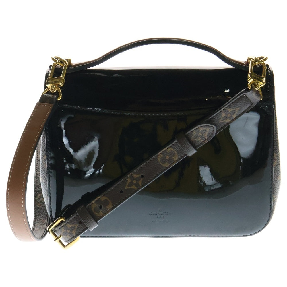 LOUIS VUITTON(ルイヴィトン) チェリーウッドBB ヴェルニ ノワール モノグラム パテント コンビレザー PVC 2WAY ハンド ショルダーバッグ ゴールド金具 ブラック/ブラウン M51953