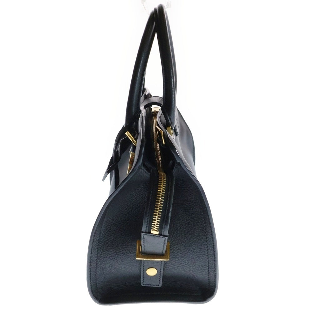 SAINT LAURENT PARIS(サンローランパリ) ベイビーカバス 2wayハンドバッグ ショルダーバッグ ブラック レザー ゴールド金具 424868
