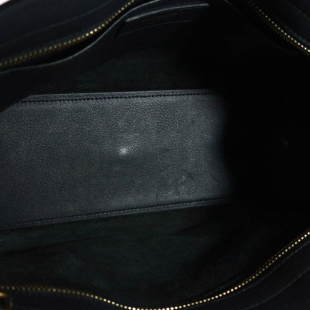 SAINT LAURENT PARIS(サンローランパリ) ベイビーカバス 2wayハンドバッグ ショルダーバッグ ブラック レザー ゴールド金具 424868