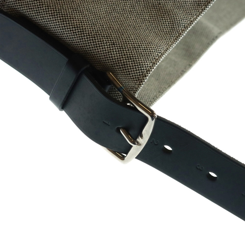 HERMES(エルメス) エトリヴィエール ショッピング キャンバス レザー トートバッグ ブラック/アイボリー X刻印