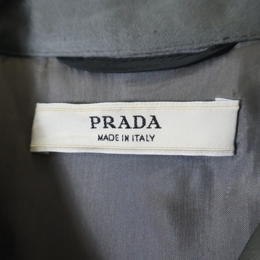 PRADA(プラダ) ギャザーデザイン ポリエステルロングコート グレー レディース APD1 2009 50B4