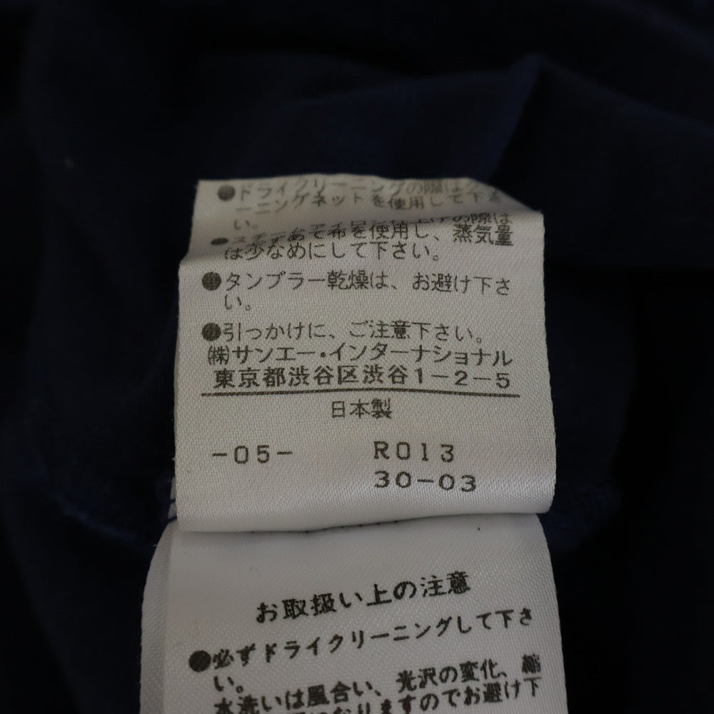 VIVIENNE TAM(ヴィヴィアンタム) ドラゴン刺繍 ビジュー刺繍Vネックカットソー 半袖Tシャツ ブルー 016-160211