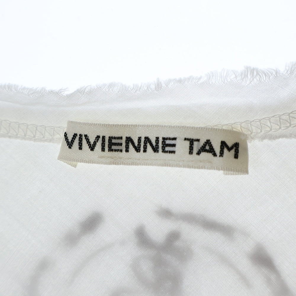 VIVIENNE TAM(ヴィヴィアンタム) ドラゴンプリント ダメージ加工タンクトップ ホワイト 015ー160405