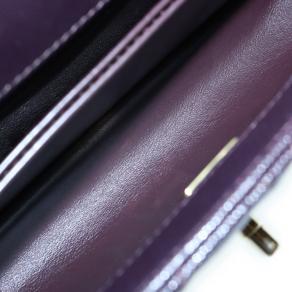 CHANEL(シャネル) ココハンドルXS 2WAYバッグ ハンドバッグ ショルダーバッグ キャビアスキン パープルブラウン ゴールド金具 プレート