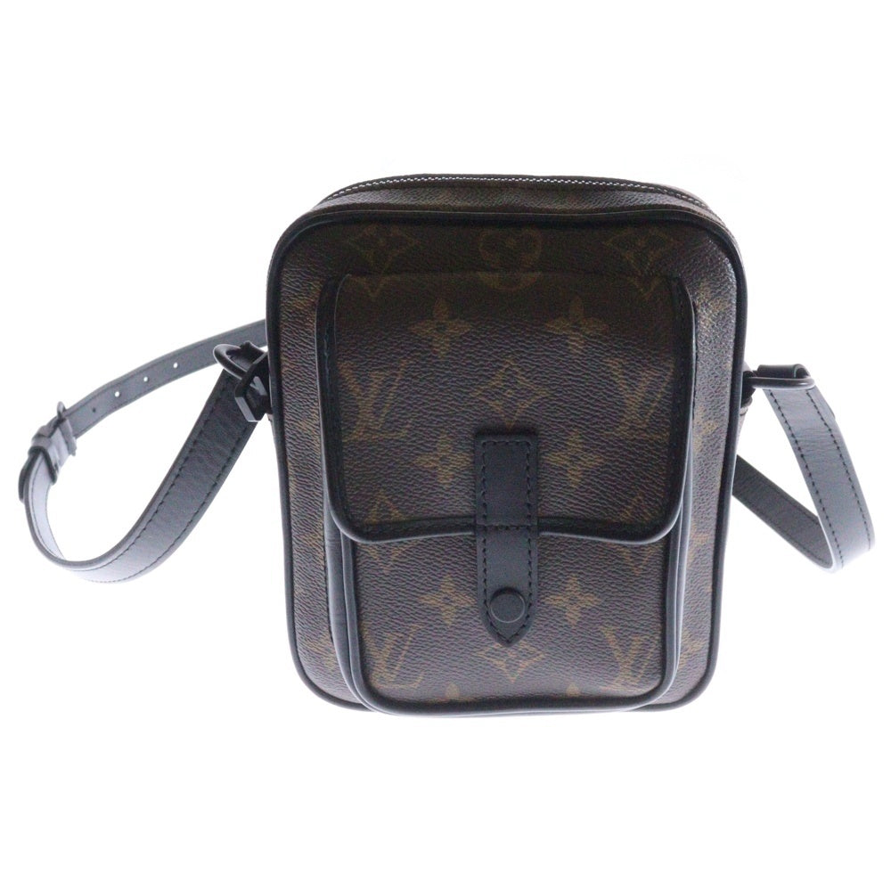 LOUIS VUITTON(ルイヴィトン) モノグラム マカサー クリストファー・ウエアラブル ウォレット ショルダーバッグ ブラウン×ブラック PVC M69404 ICタイプ