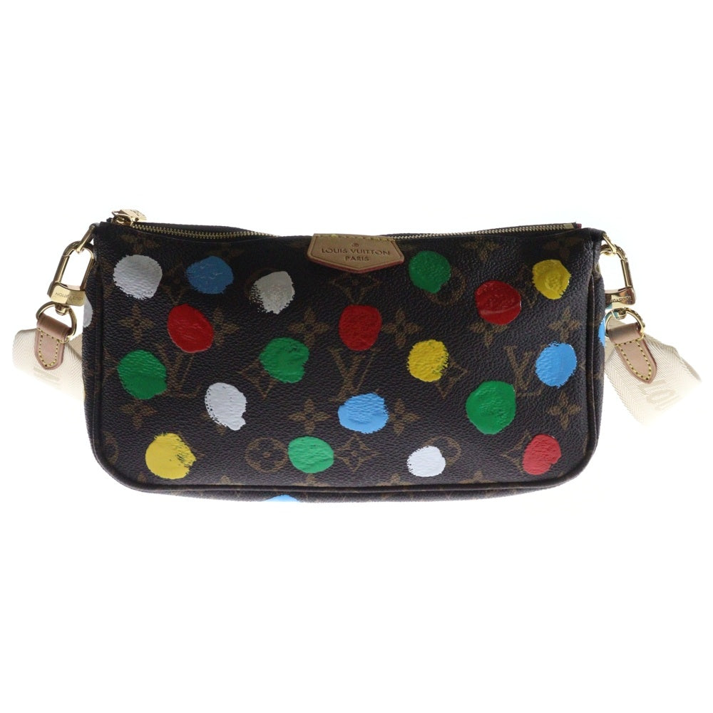 LOUIS VUITTON(ルイヴィトン) モノグラム ミュルティポシェット アクセソワール 草間彌生コラボ M46385 ICタイプ ブラウン マルチカラー PVC ショルダーバッグ