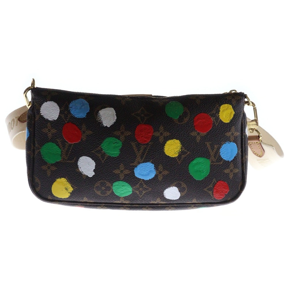 LOUIS VUITTON(ルイヴィトン) モノグラム ミュルティポシェット アクセソワール 草間彌生コラボ M46385 ICタイプ ブラウン マルチカラー PVC ショルダーバッグ