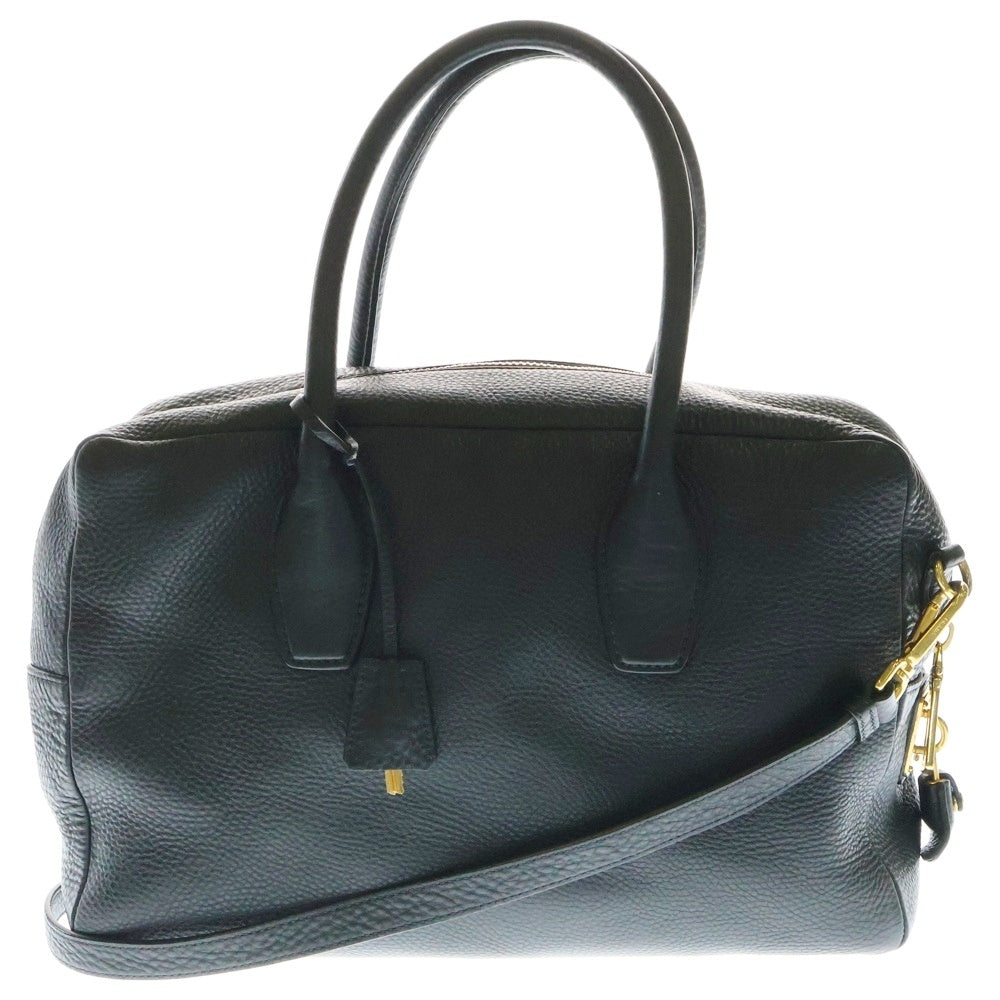 PRADA(プラダ) 2WAYバック ハンドバッグ ショルダーバッグ ブラック レザー ゴールド金具