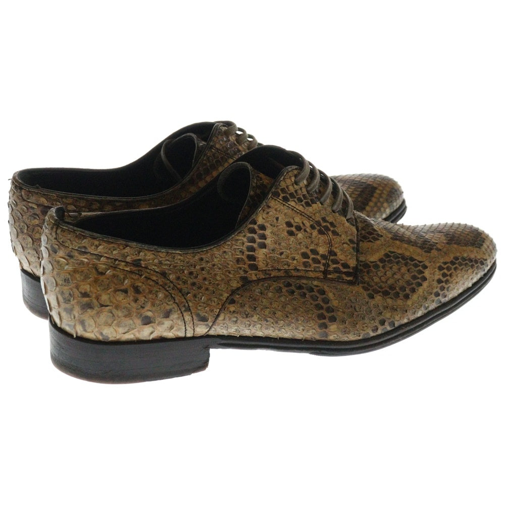 DOLCE & GABBANA(ドルチェアンドガッバーナ) パイソン レザー レースアップ ローカット ドレスシューズ ベージュ/ブラウン