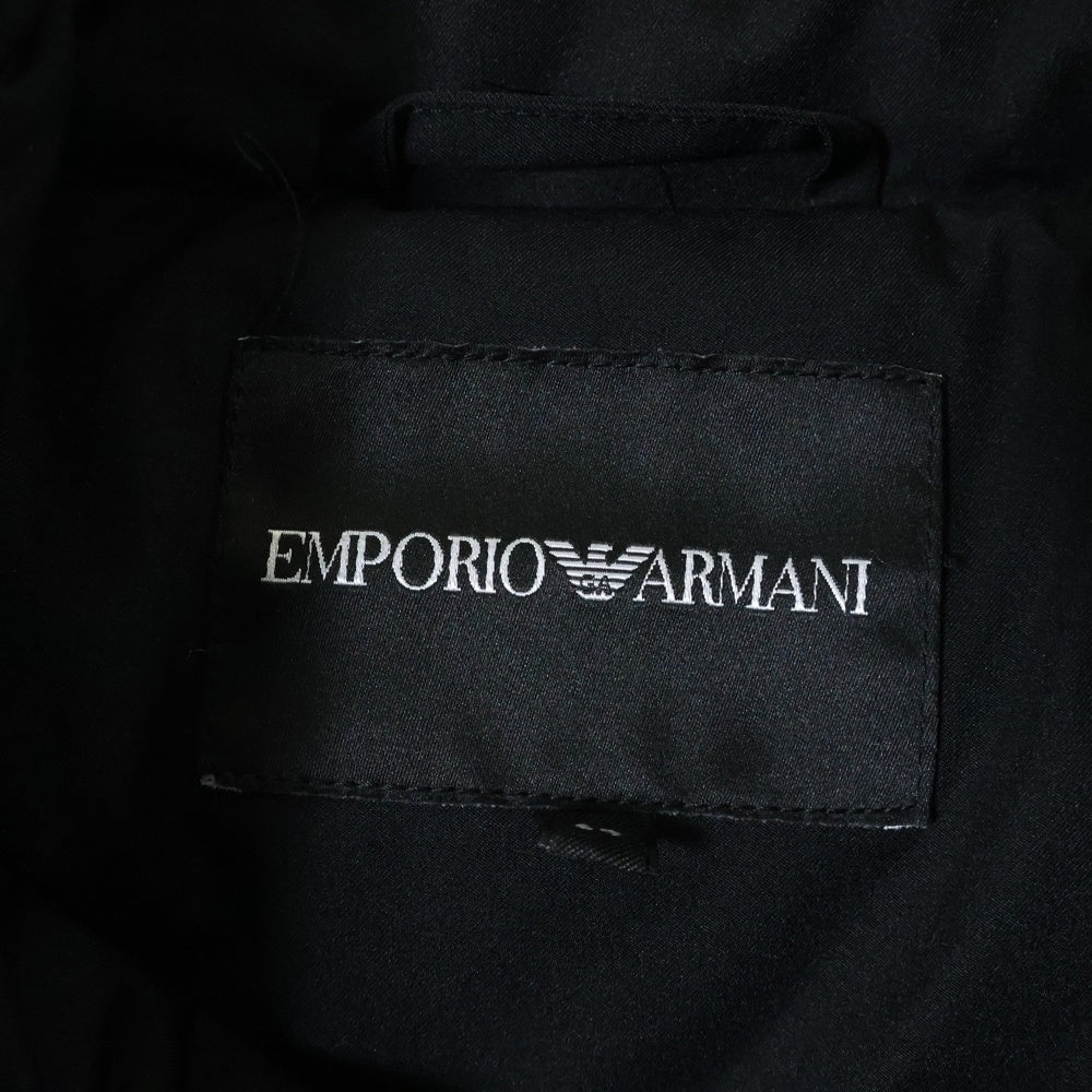 EMPORIO ARMANI(エンポリオアルマーニ) バックロゴプレート マルチポケット ジップアップ ダウンジャケット ブラック 6G1BB3 1NPCZ