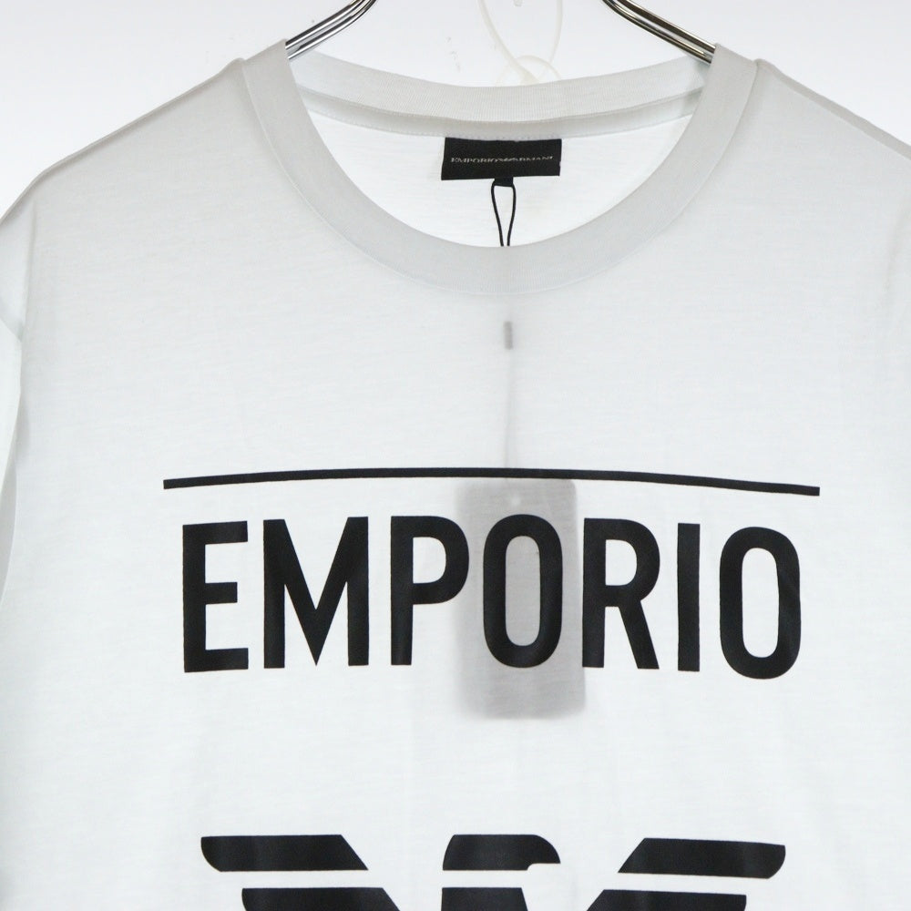 EMPORIO ARMANI(エンポリオアルマーニ) フロントロゴプリント クルーネック 半袖Tシャツ カットソー ホワイト 6G1TE7 1JNQZ