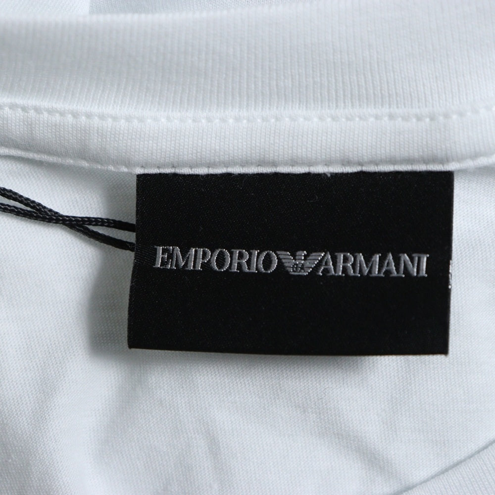 EMPORIO ARMANI(エンポリオアルマーニ) フロントロゴプリント クルーネック 半袖Tシャツ カットソー ホワイト 6G1TE7 1JNQZ