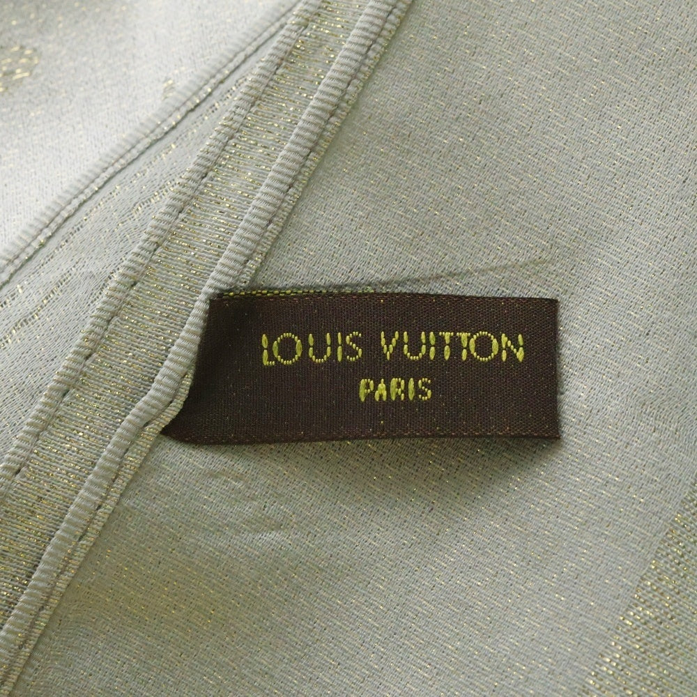 LOUIS VUITTON(ルイヴィトン) モノグラム ストール スカーフ ライトブルー ウール×アクリル
