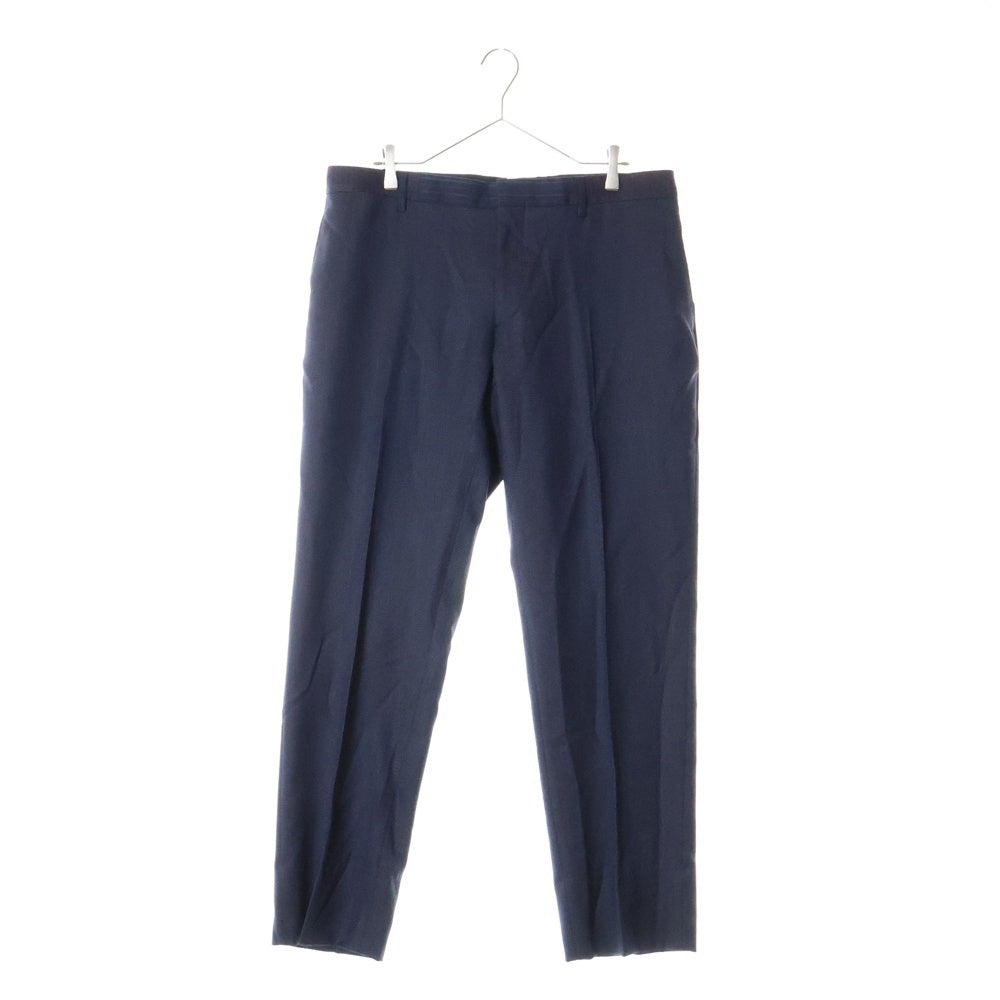 ETRO(エトロ) 3ピース セットアップスーツ ストライプ 総柄 異素材 切り替え ウール 2Bテーラードジャケット ベスト ノータック スラックスパンツ ネイビー 192-1A300-0113