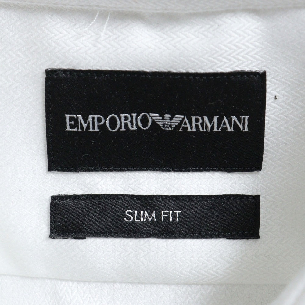 EMPORIO ARMANI(エンポリオアルマーニ) レギュラーカラー コットン ロングスリーブ 長袖シャツ ホワイト