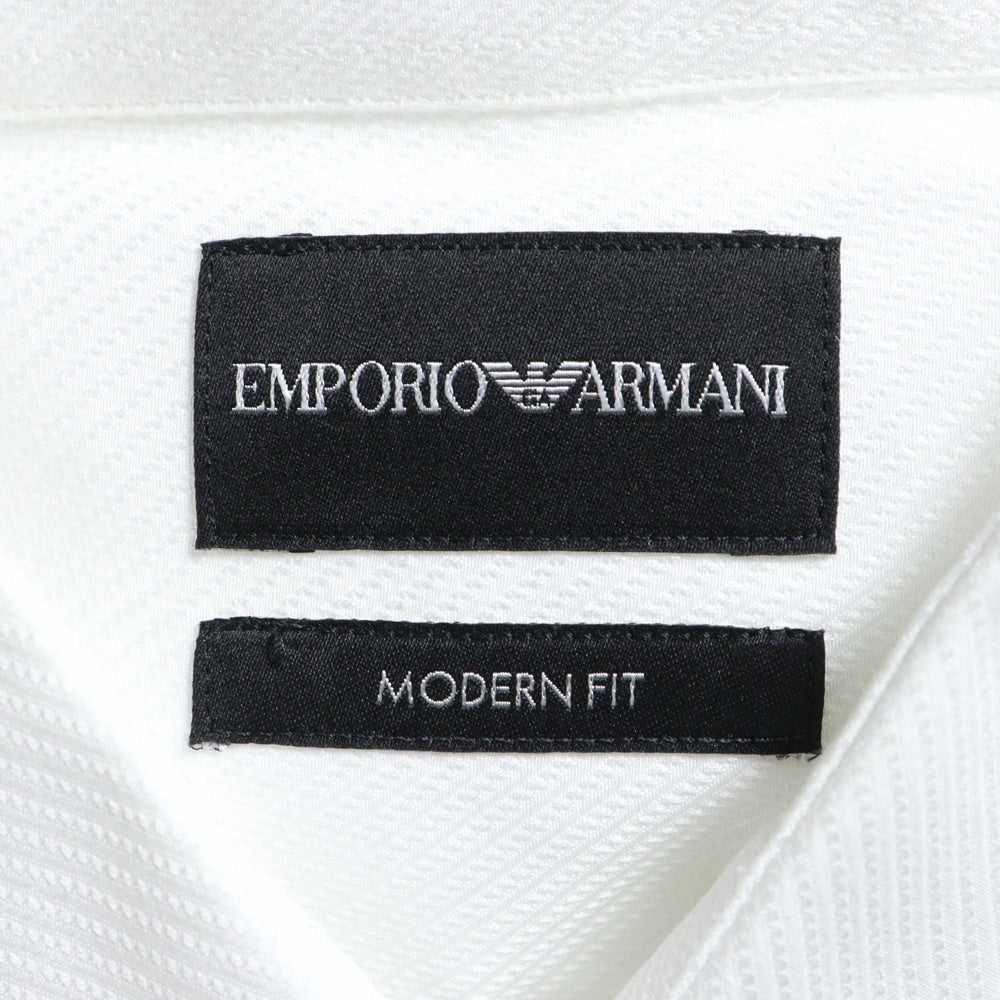 EMPORIO ARMANI(エンポリオアルマーニ) レギュラーカラー コットン ロングスリーブ 長袖シャツ ホワイト
