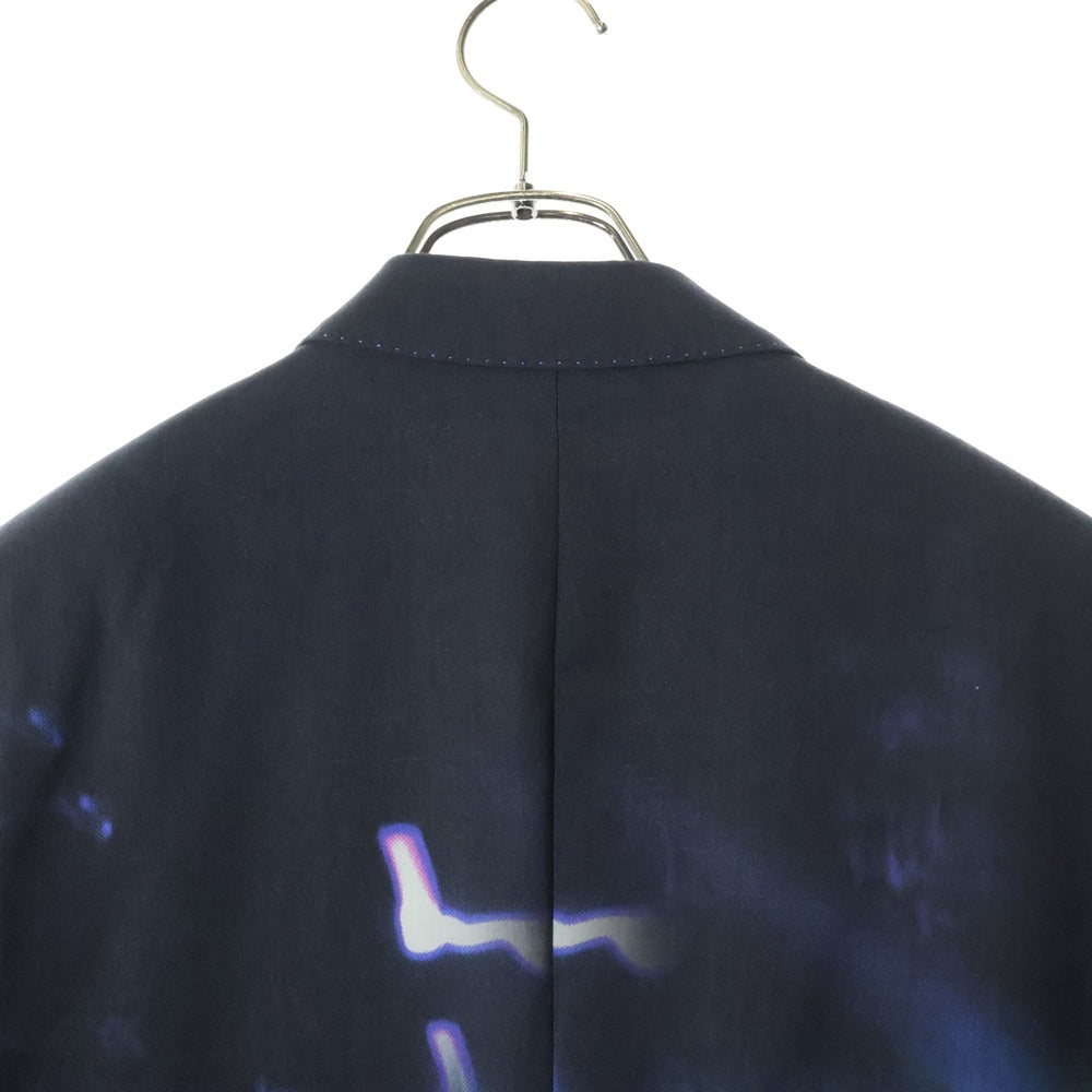 HUGO BOSS(ヒューゴボス) グラデーション グラフィックプリント ウール 2B テーラードジャケット グレー/マルチカラー 10224576