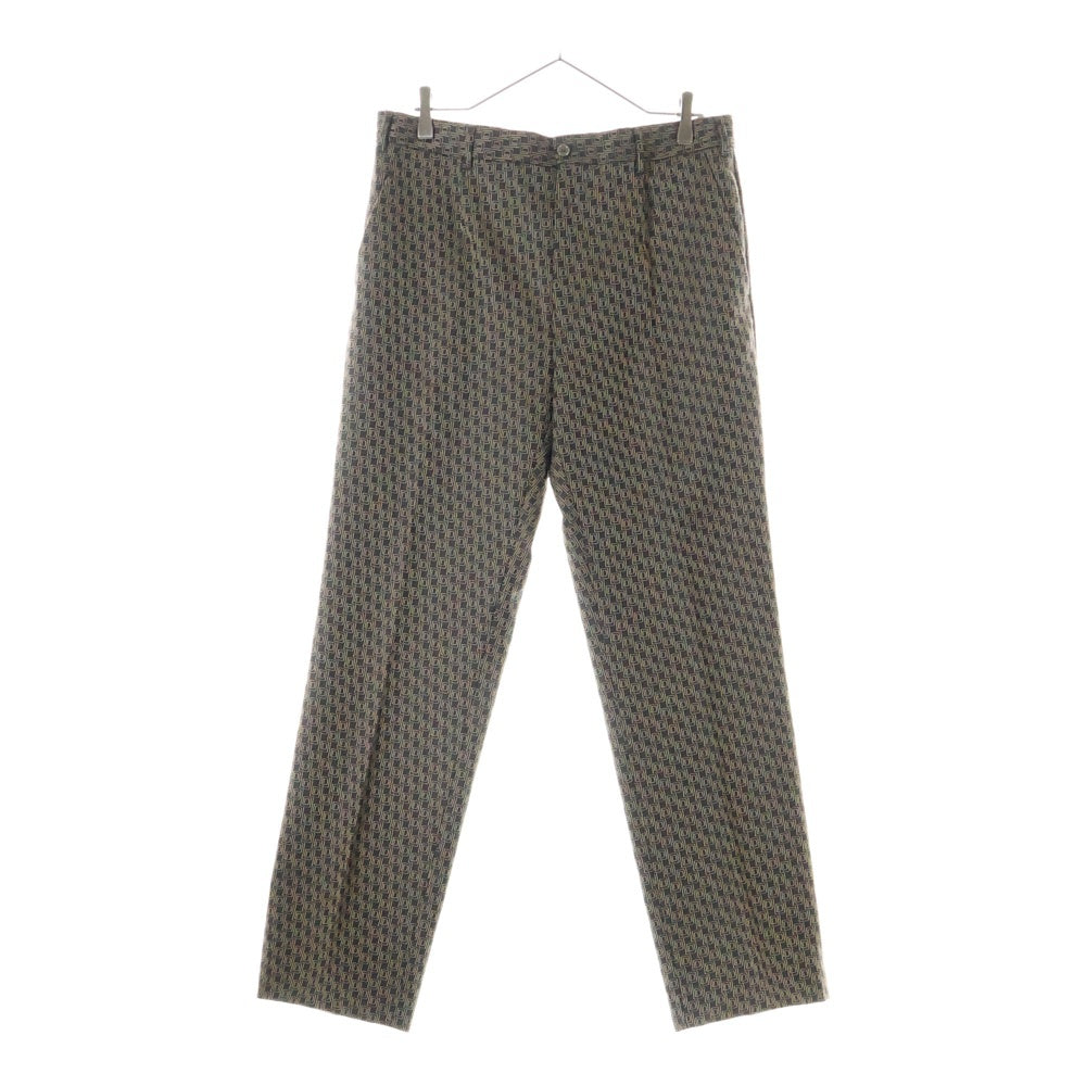 GUCCI(グッチ) スーツ 総柄 テーラードジャケット スラックスパンツ セットアップ ブラウン×ベージュ ウール 50 742U19