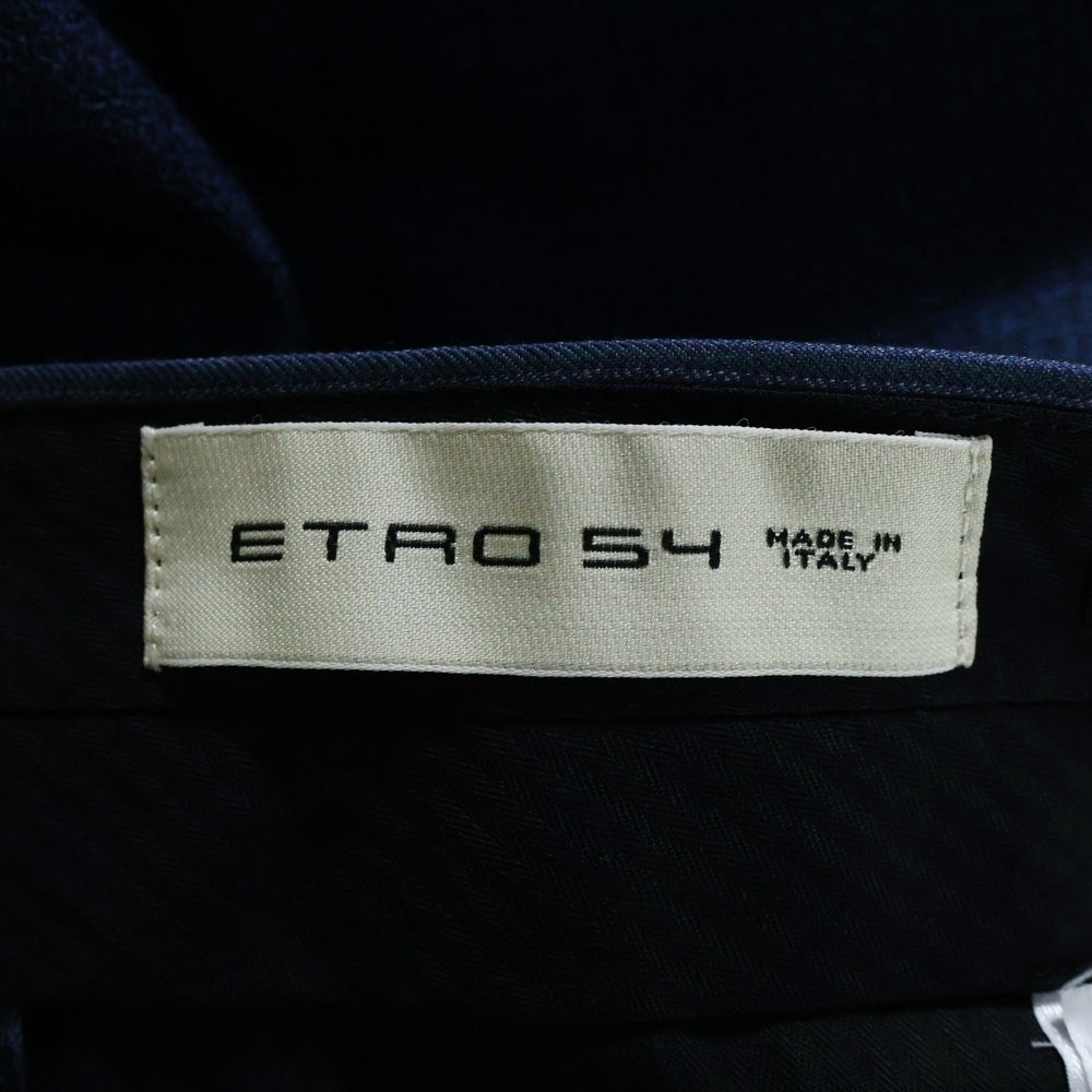 ETRO(エトロ) 20AW 3ピース セットアップスーツ ペイズリー総柄 ウール 2B テーラードジャケット ノーカラーベスト ノータックスラックスパンツ ネイビー 202-1A415-5514