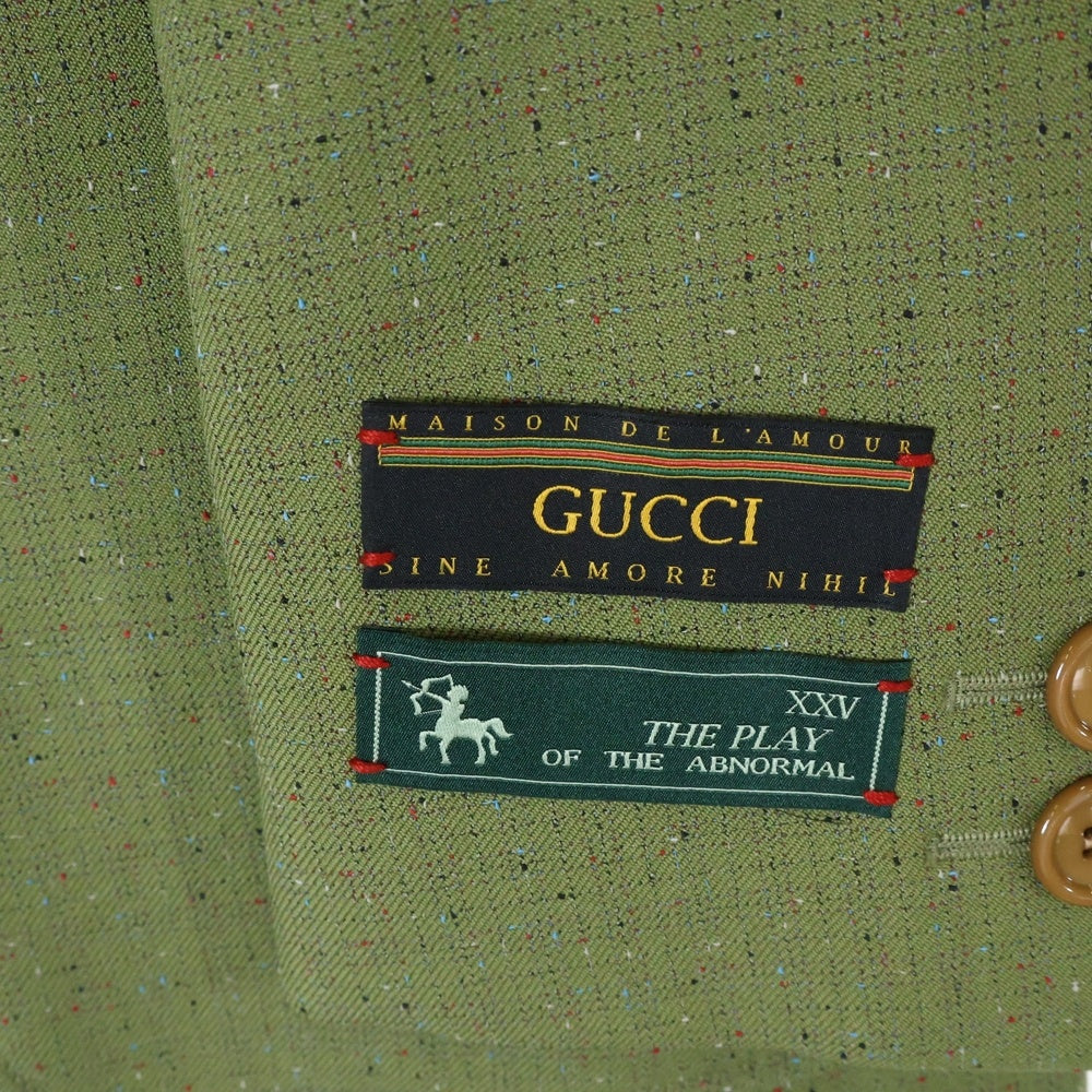 GUCCI(グッチ) スーツ テーラードジャケット スラックスパンツ セットアップ グリーン ウール 50 590208