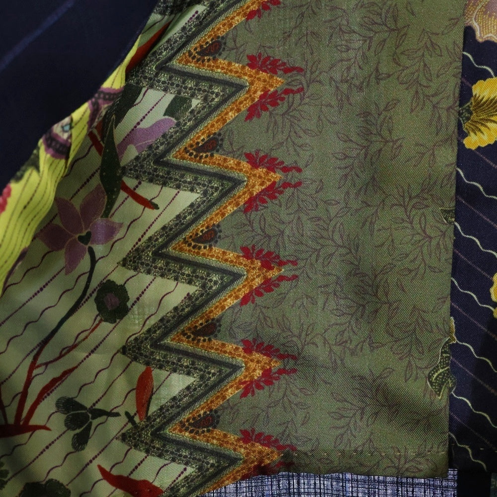 ETRO(エトロ) 21SS セットアップスーツ ストライプ総柄 ウール 2B テーラードジャケット ノータック スラックスパンツ ネイビー 211-1A299-1081