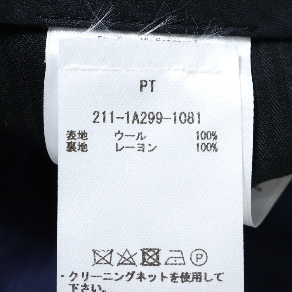 ETRO(エトロ) 21SS セットアップスーツ ストライプ総柄 ウール 2B テーラードジャケット ノータック スラックスパンツ ネイビー 211-1A299-1081