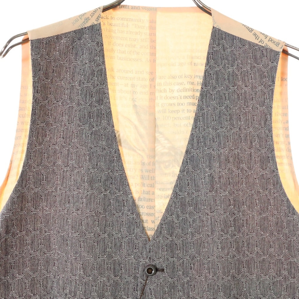 ETRO(エトロ) 19AW ジャッカロープ ラビット バックプリント ウール ノーカラーベスト ブラウン/ベージュ 192-1G960-8545