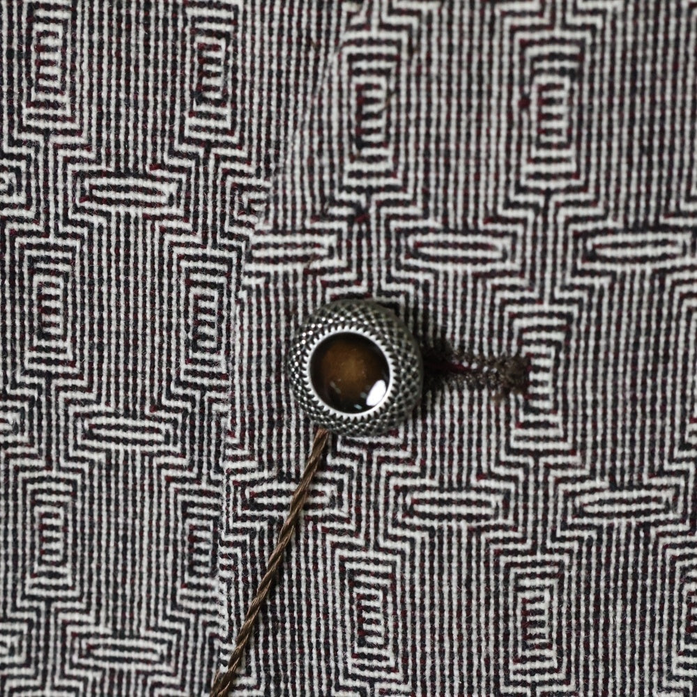ETRO(エトロ) 19AW ジャッカロープ ラビット バックプリント ウール ノーカラーベスト ブラウン/ベージュ 192-1G960-8545