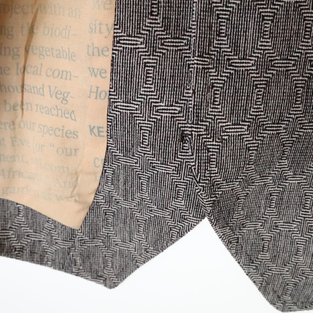 ETRO(エトロ) 19AW ジャッカロープ ラビット バックプリント ウール ノーカラーベスト ブラウン/ベージュ 192-1G960-8545