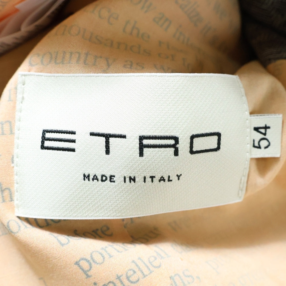 ETRO(エトロ) 19AW ジャッカロープ ラビット バックプリント ウール ノーカラーベスト ブラウン/ベージュ 192-1G960-8545