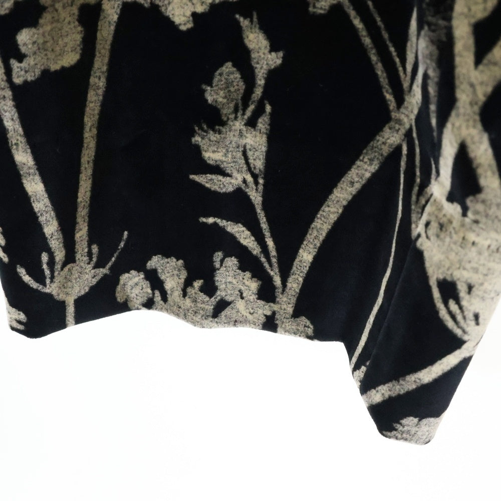 ETRO(エトロ) 19AW 彼岸花 フラワー総柄 ベルベット ベロア スラックスパンツ トラウザーズ ブラック 192-1P410-5494