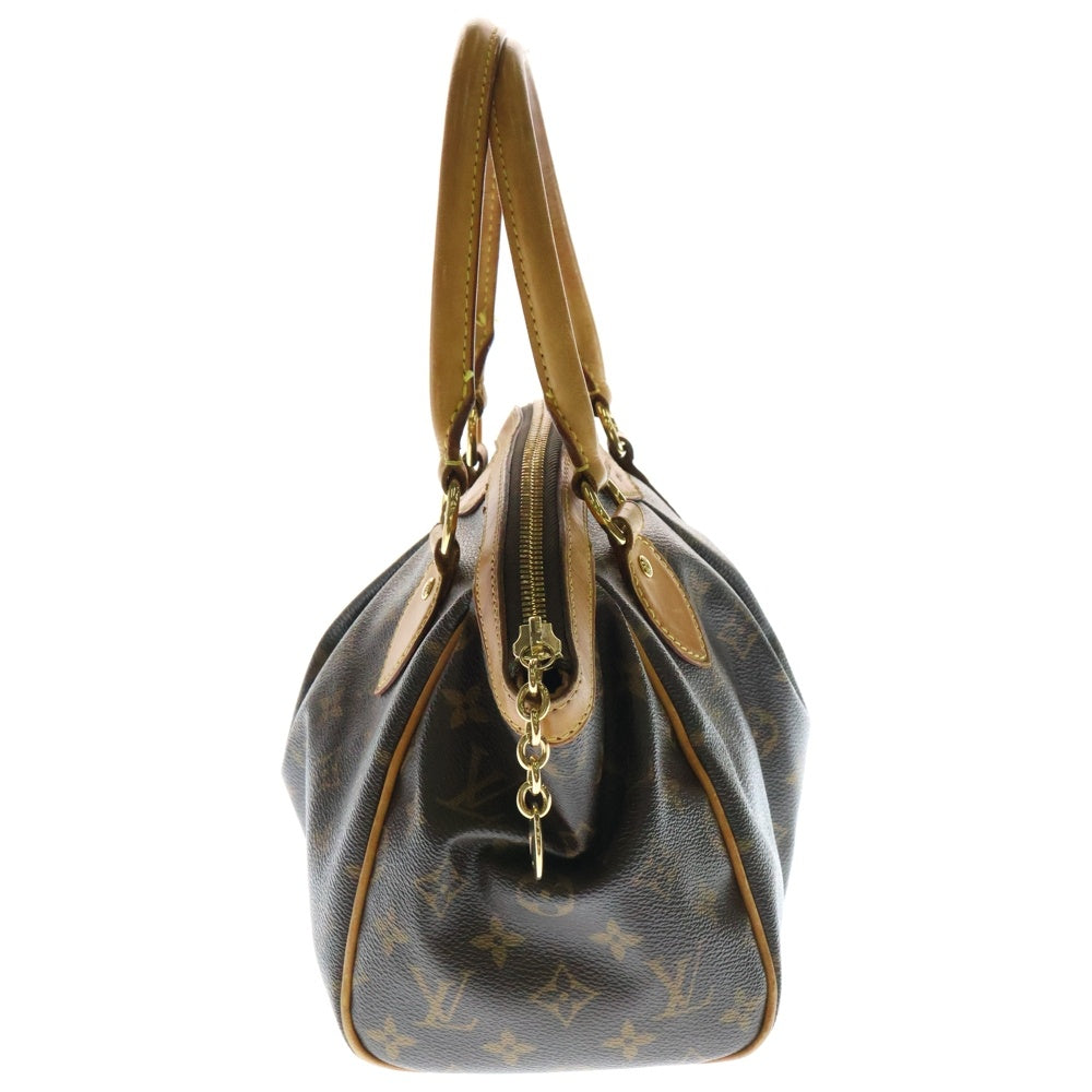 LOUIS VUITTON(ルイヴィトン) モノグラム ティヴォリPM ハンドバッグ ブラウン レザー×PVC ゴールド金具 M40143