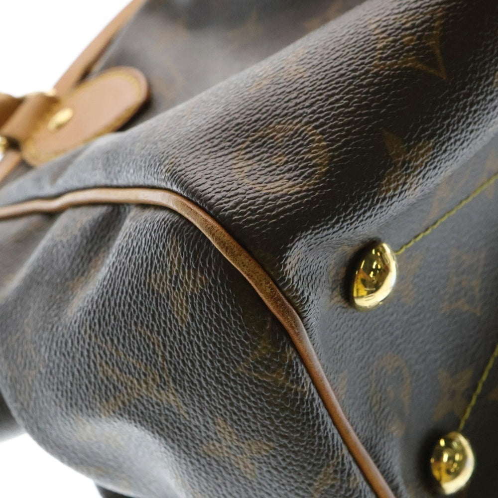 LOUIS VUITTON(ルイヴィトン) モノグラム ティヴォリPM ハンドバッグ ブラウン レザー×PVC ゴールド金具 M40143