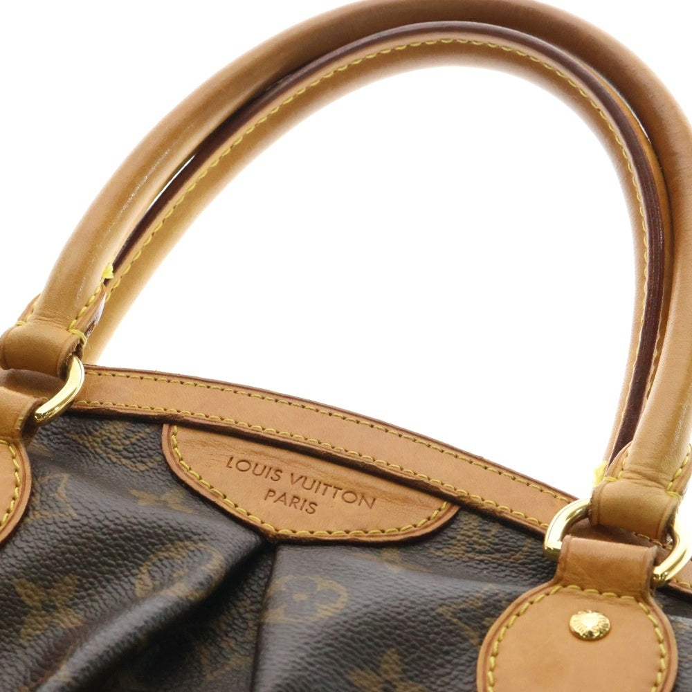LOUIS VUITTON(ルイヴィトン) モノグラム ティヴォリPM ハンドバッグ ブラウン レザー×PVC ゴールド金具 M40143