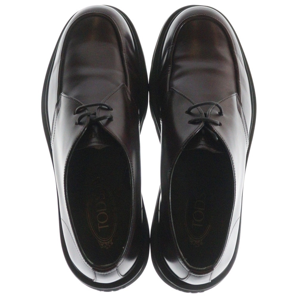 TOD'S(トッズ) 厚底レースアップ レザーシューズ ローカット ボルドー ブラウン メンズ