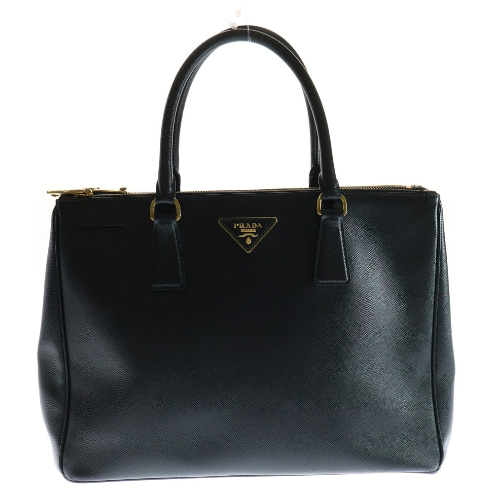 PRADA(プラダ) ガレリア トライアングルロゴ ハンドバッグ サフィアーノ ブラック 1BA274