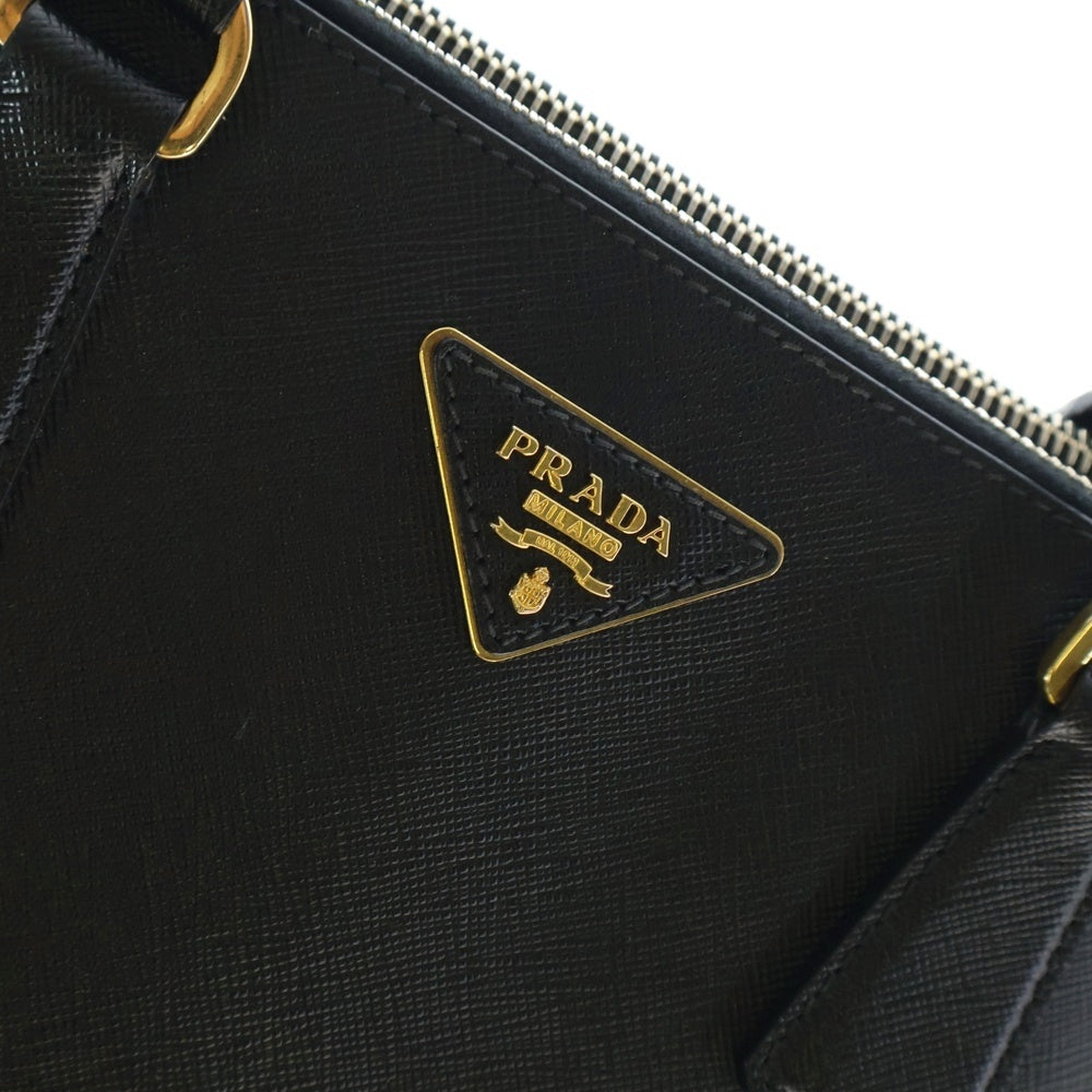 PRADA(プラダ) ガレリア トライアングルロゴ ハンドバッグ サフィアーノ ブラック 1BA274