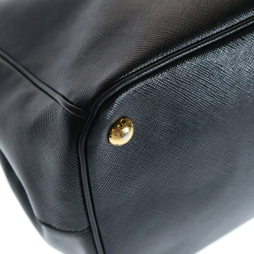 PRADA(プラダ) ガレリア トライアングルロゴ ハンドバッグ サフィアーノ ブラック 1BA274