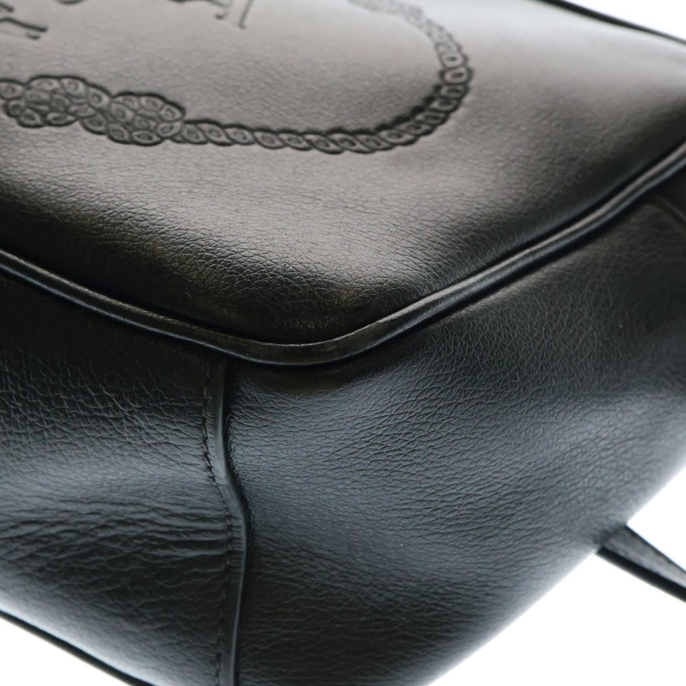 PRADA(プラダ) ロゴショルダーバッグ 斜め掛けバッグ ブラック ゴールド金具 レザー 1BH089